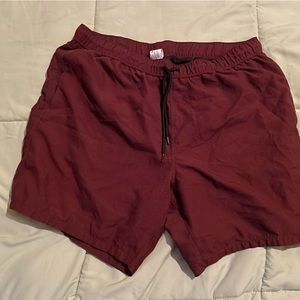 Asos swim trunks in Burgundy